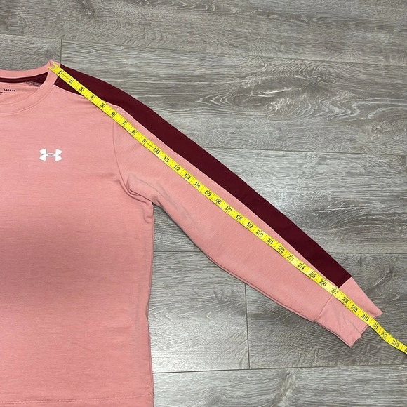 Under Armour Rival Terry Colorblock Crewneck Long Sleeve Loose Fit Top L - Picture 9 of 16